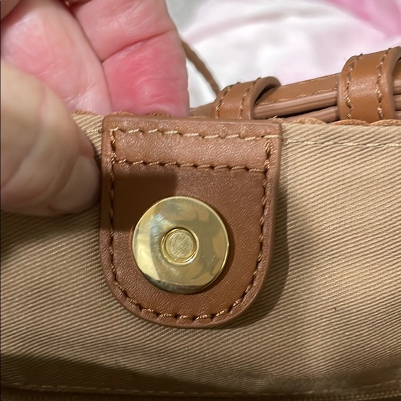 Talbots Tan Woven Shoulder Bag with Leather Trim - Picture 7 of 8